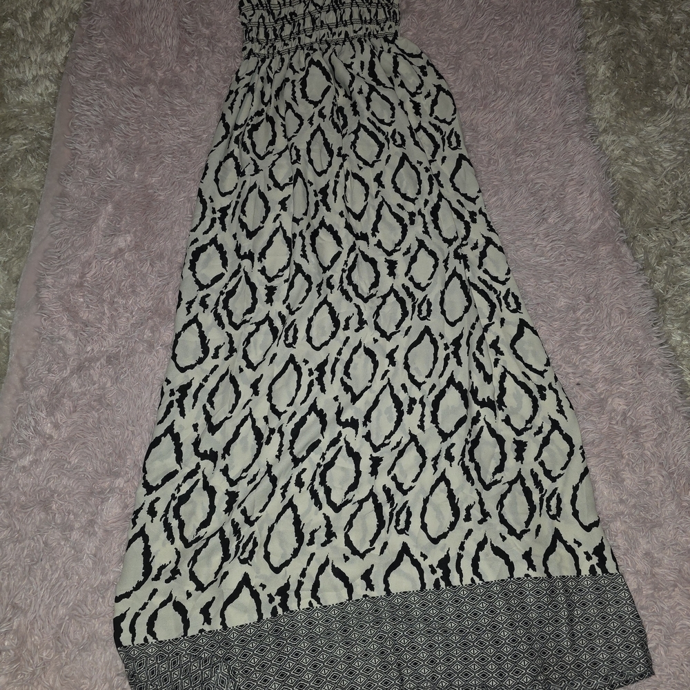 Espresso Black and White Strapless Dress
